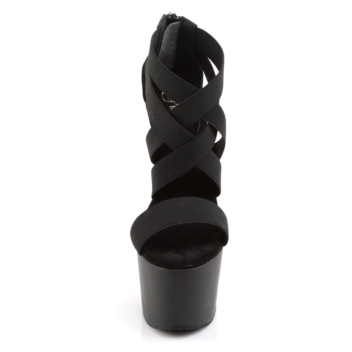 ADORE-769 Black Elastic Band-Faux Leather/Black Matte Platform Sandal Pleaser US Size (Women's): 5
