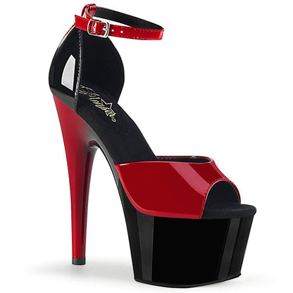 ADORE-789 Red-Black Patent/Black-Red Platform Sandal Pleaser