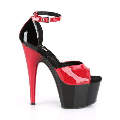 ADORE-789 Red-Black Patent/Black-Red Platform Sandal Pleaser