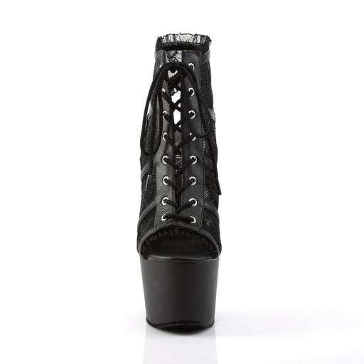 ADORE-796LC Black Mesh Lace/Black Matte Boot Pleaser US Size (Women's): 5