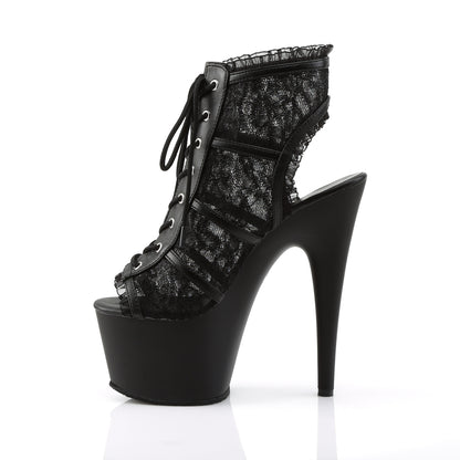 ADORE-796LC Black Mesh Lace Boot Pleaser