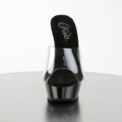 ALLURE-601 Clear/Black Platform Sandal Pleaser
