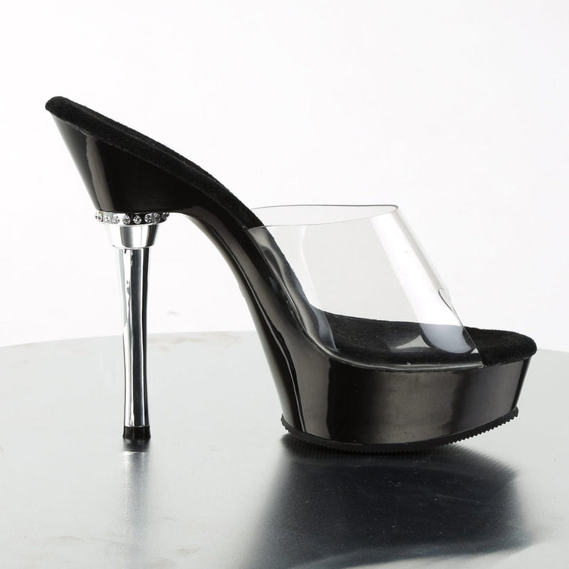 ALLURE-601 Clear/Black Platform Sandal Pleaser US Size (Women's): 5