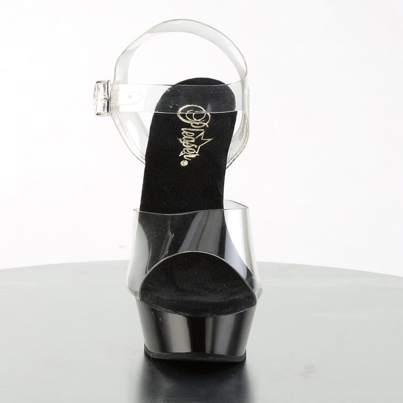 ALLURE-608 Clear/Black Platform Sandal Pleaser US Size (Women's): 5