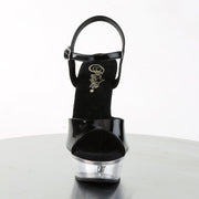 ALLURE-609 Black Patent/Clear Platform Sandal Pleaser US Size (Women's): 5