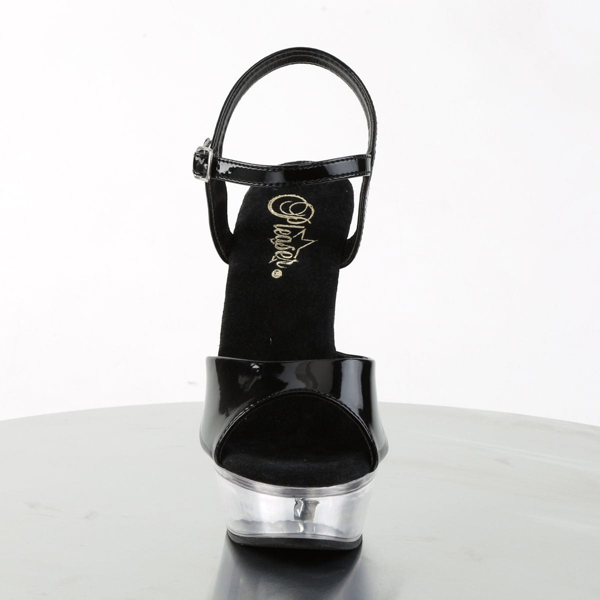 ALLURE-609 Black Patent/Clear Platform Sandal Pleaser US Size (Women's): 5