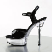 ALLURE-609 Black Patent/Clear Platform Sandal Pleaser US Size (Women's): 5