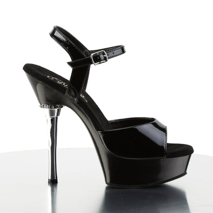 ALLURE-609 Black Patent Platform Sandal Pleaser