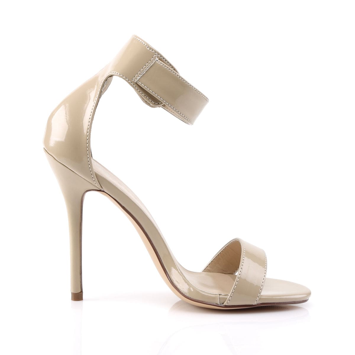 AMUSE-10 Cream Patent Sandal Pleaser