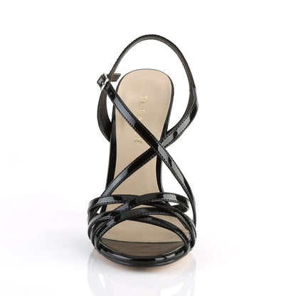 AMUSE-13 Black Patent Sandal Pleaser