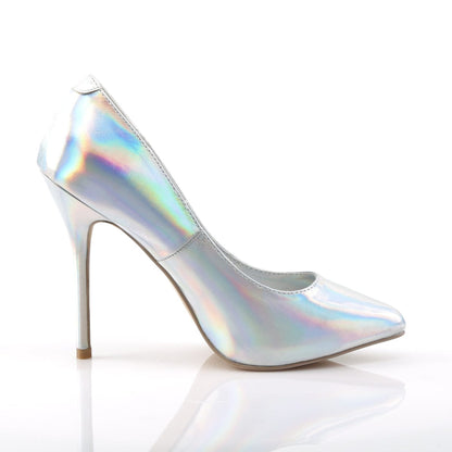 AMUSE-20 Silver Hologram Pu Pump Pleaser