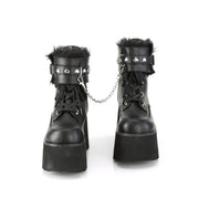 ASHES-57 Black Vegan Leather Ankle Boot Demonia US Size (Women's): 6