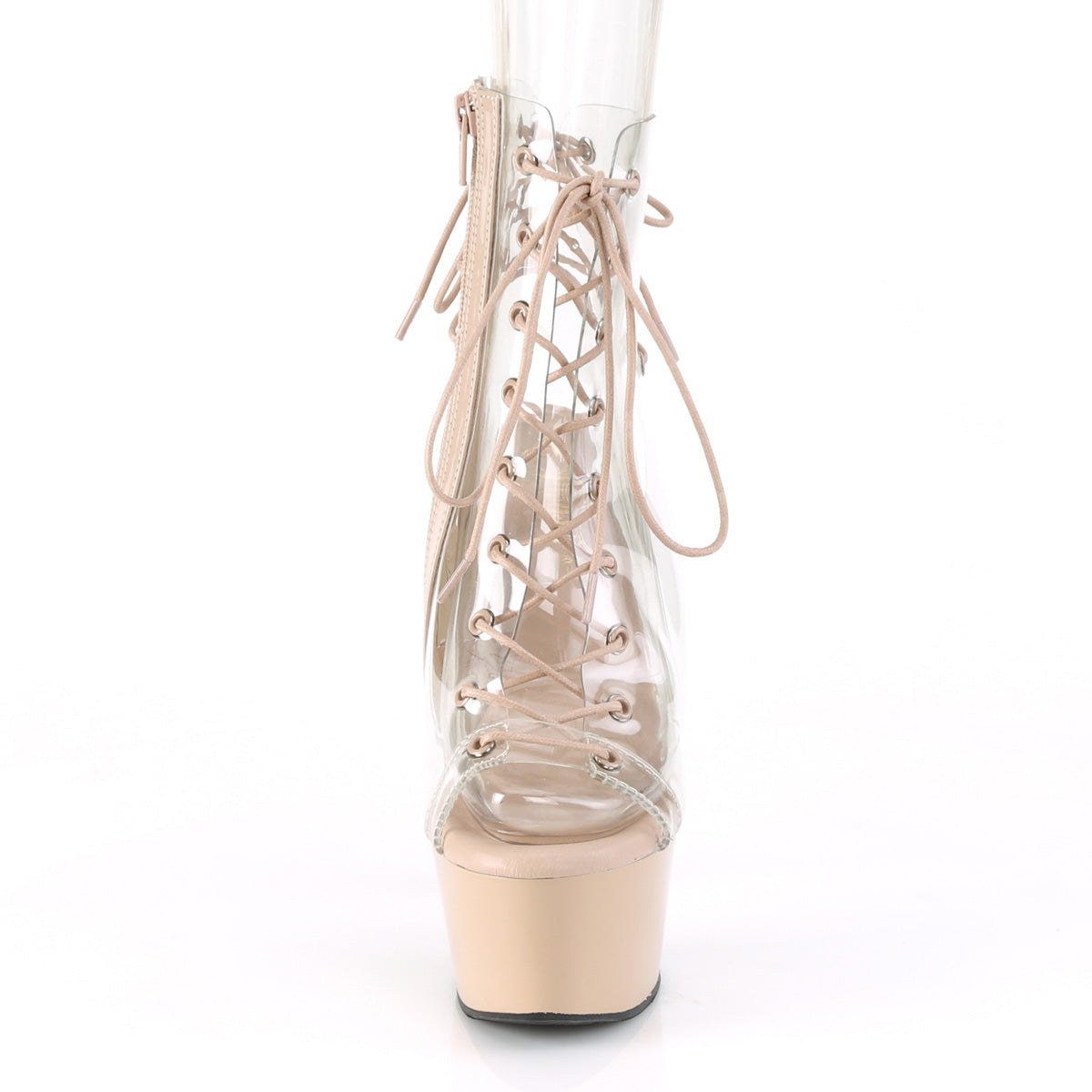 ASPIRE-600-30 Clear/Nude Ankle Boot Pleaser