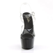 ASPIRE-608 Clear/Black Platform Sandal Pleaser US Size (Women's): 5