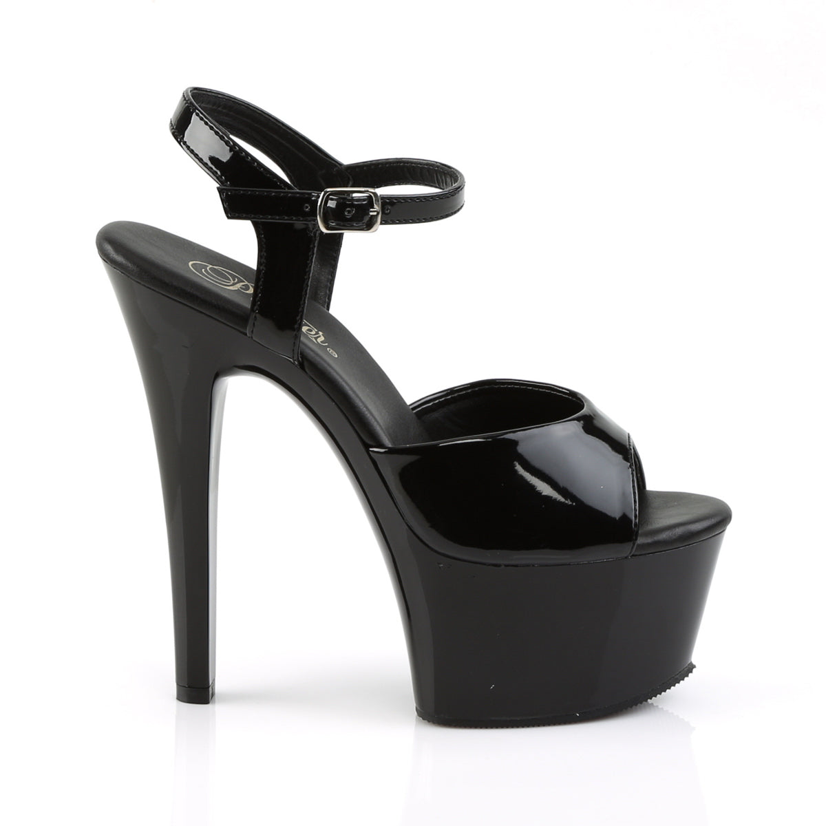 ASPIRE-609 Black Patent Platform Sandal Pleaser
