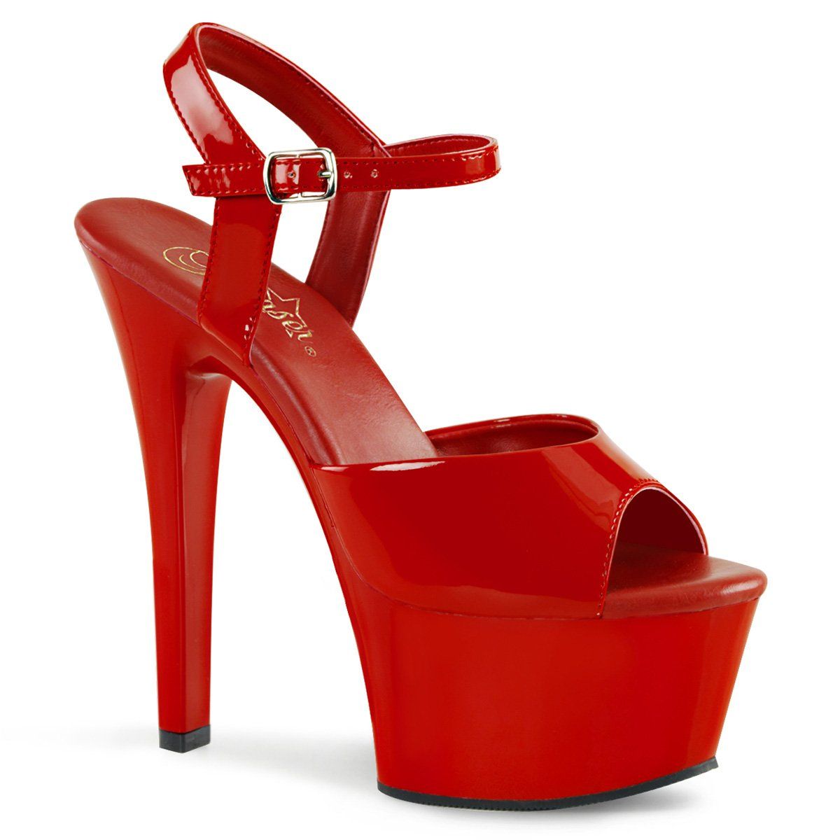 ASPIRE-609 Red Patent Platform Sandal Pleaser