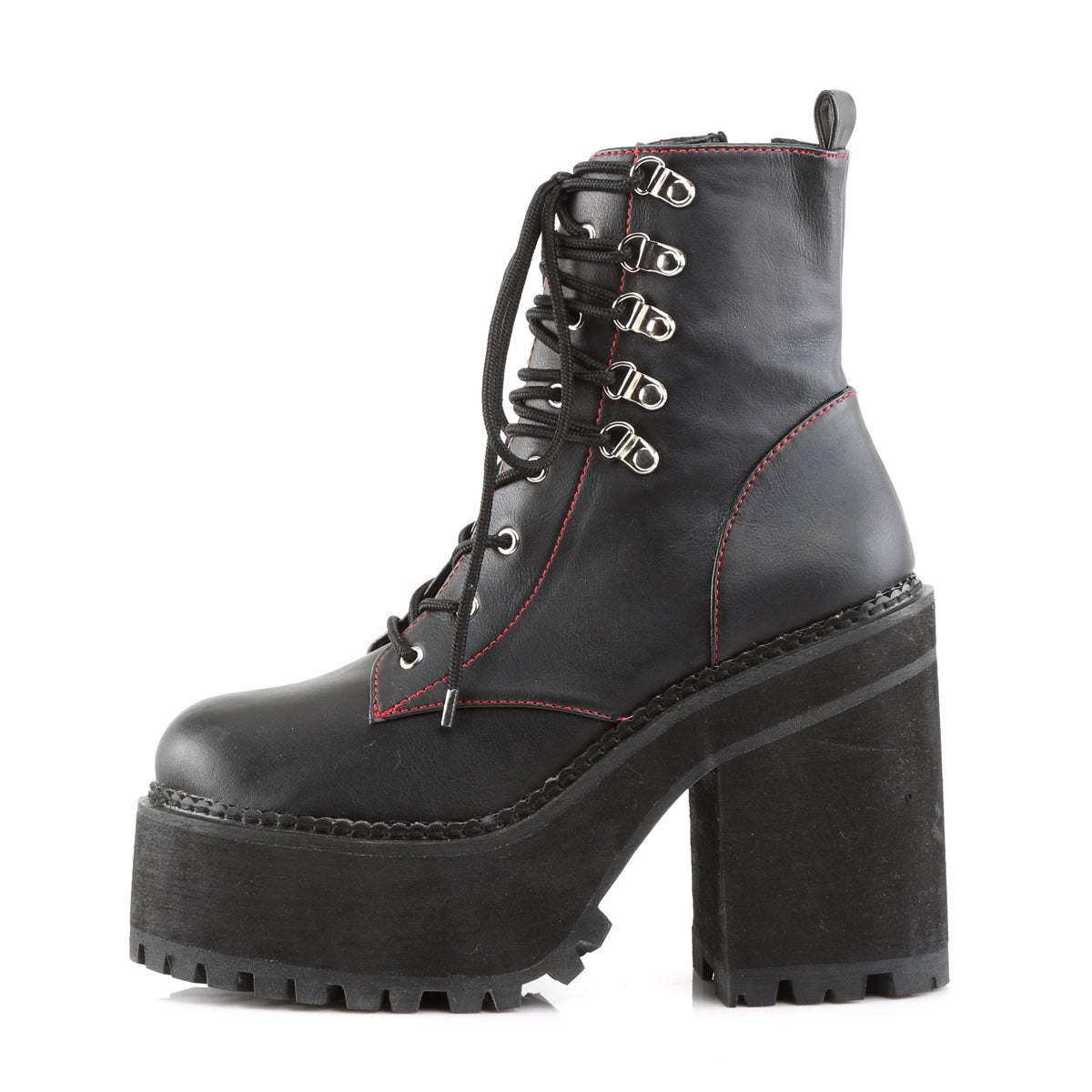 ASSAULT-100 Black Vegan Leather Ankle Boot Demonia