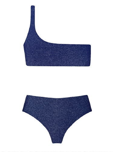 Navy Blue Shimmer Bikini Set