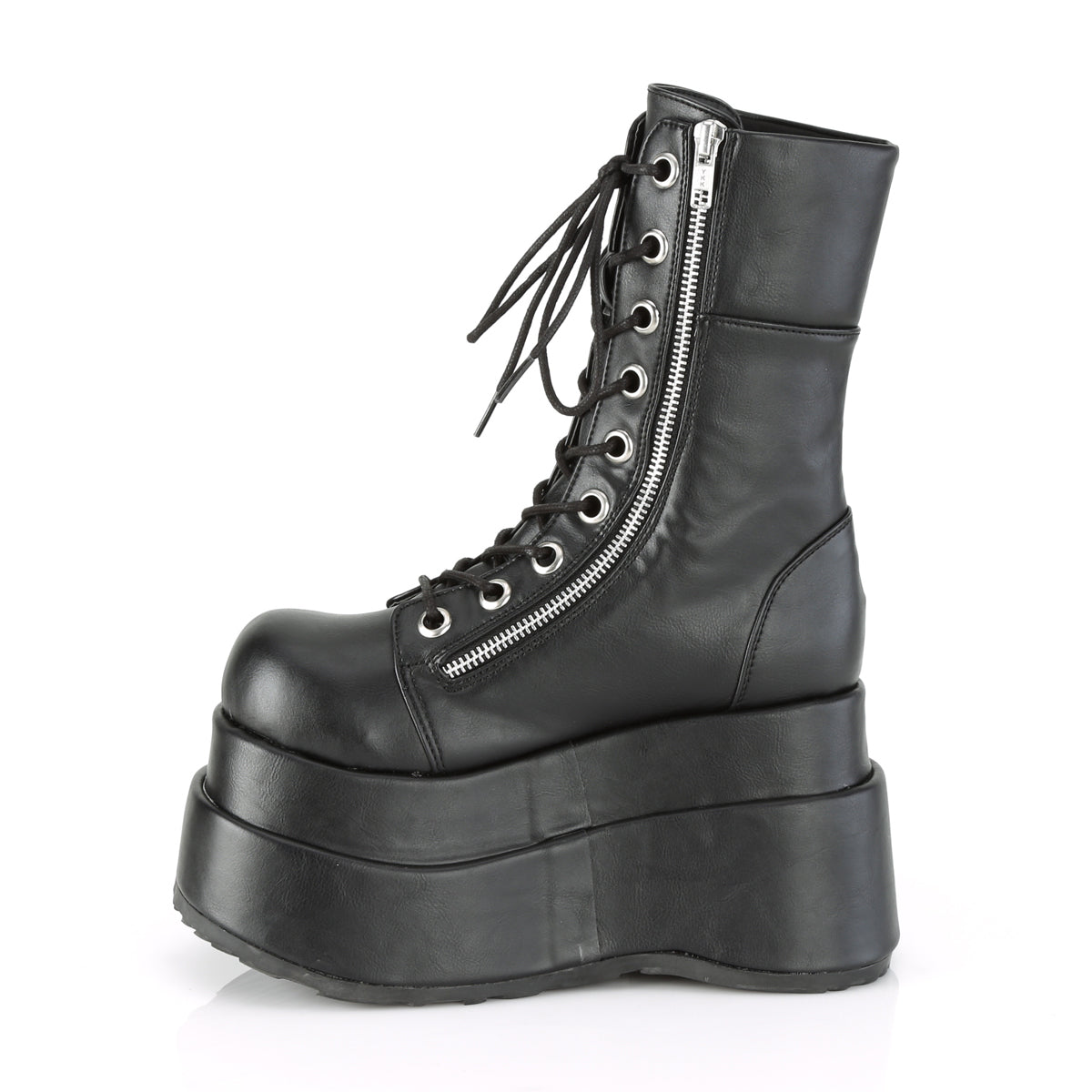 BEAR-265 Black Vegan Leather Mid-Calf Boot Demonia