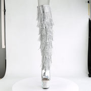 BEJEWELED-3019RSF-7 Silver Metallic Pu-Silver/Silver Multi Rhinestones Boot Pleaser US Size (Women's): 5