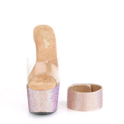 BEJEWELED-712RS Clear/Rose Gold Multi Rhinestones Platform Sandal Pleaser US Size (Women's): 5