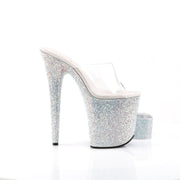 BEJEWELED-812RS Clear/Silver Multi Rhinestones Platform Sandal Pleaser US Size (Women's): 5