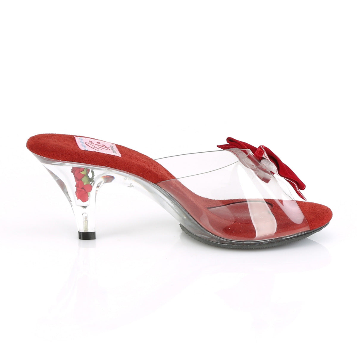 BELLE-301BOW Clear-Red/Clear Pin Up Couture