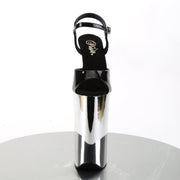 BEYOND-009 Black/Silver Chrome Platform Sandal Pleaser US Size (Women's): 5