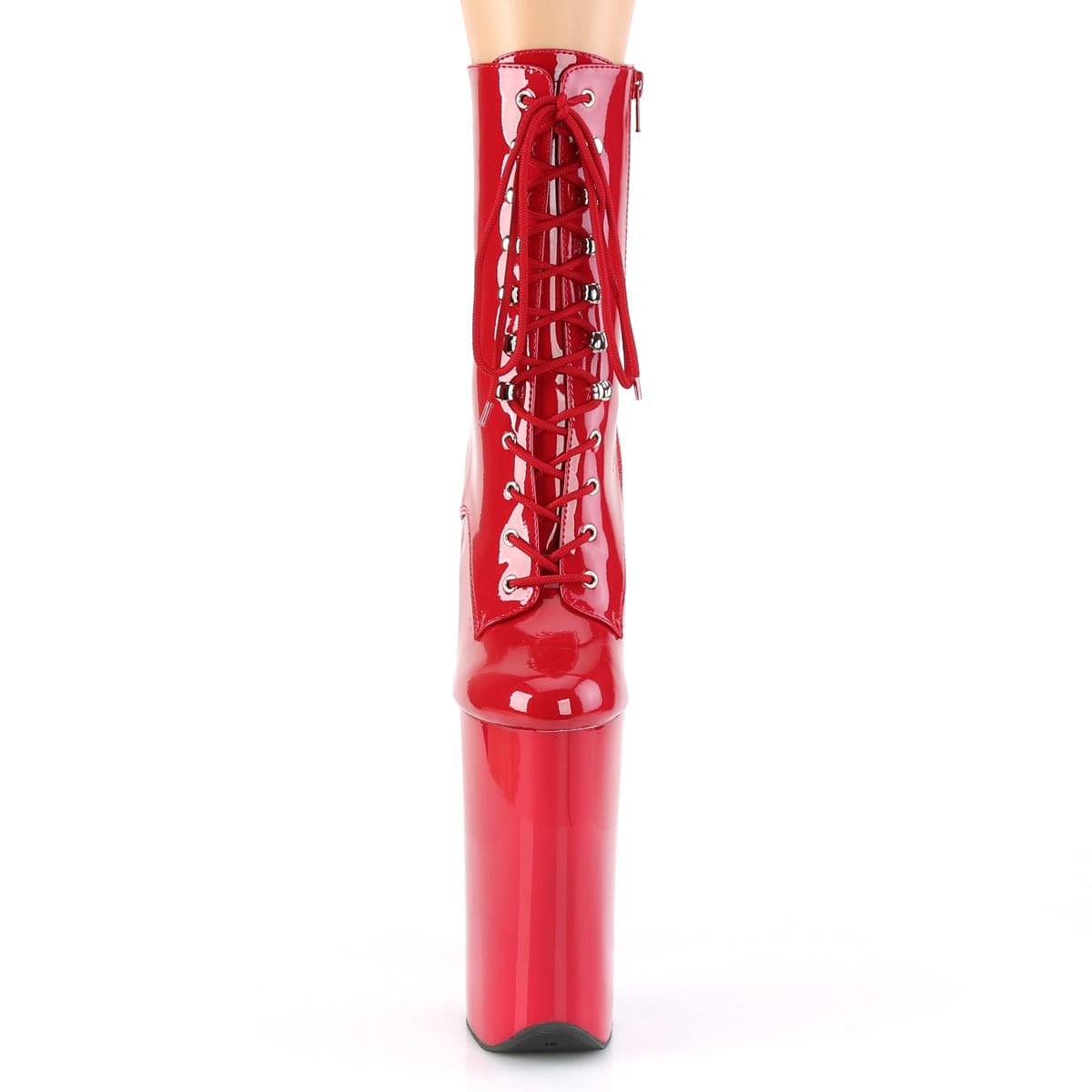 BEYOND-1020 Red Patent Ankle Boot Pleaser