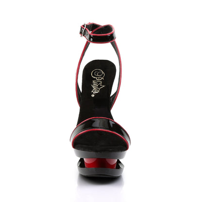 BLONDIE-631-2 Black Red Patent Platform Sandal Pleaser