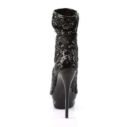 BLONDIE-R-1008 Black Sequins Ankle Boot Pleaser