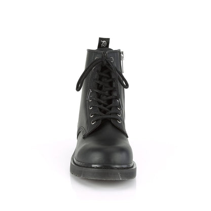 BOLT-100 Black Vegan Leather Mid-Calf Boot Demonia