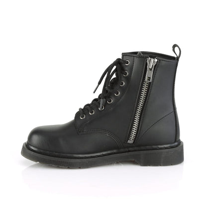 BOLT-100 Black Vegan Leather Mid-Calf Boot Demonia