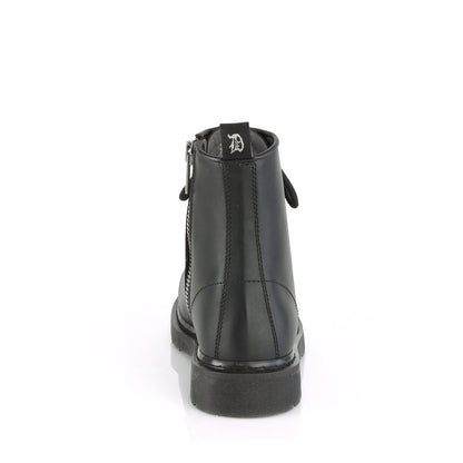 BOLT-100 Black Vegan Leather Mid-Calf Boot Demonia