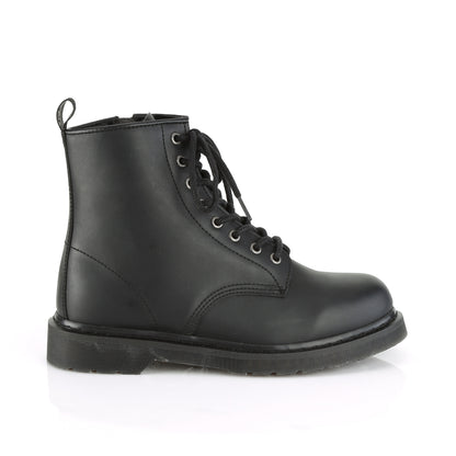 BOLT-100 Black Vegan Leather Mid-Calf Boot Demonia
