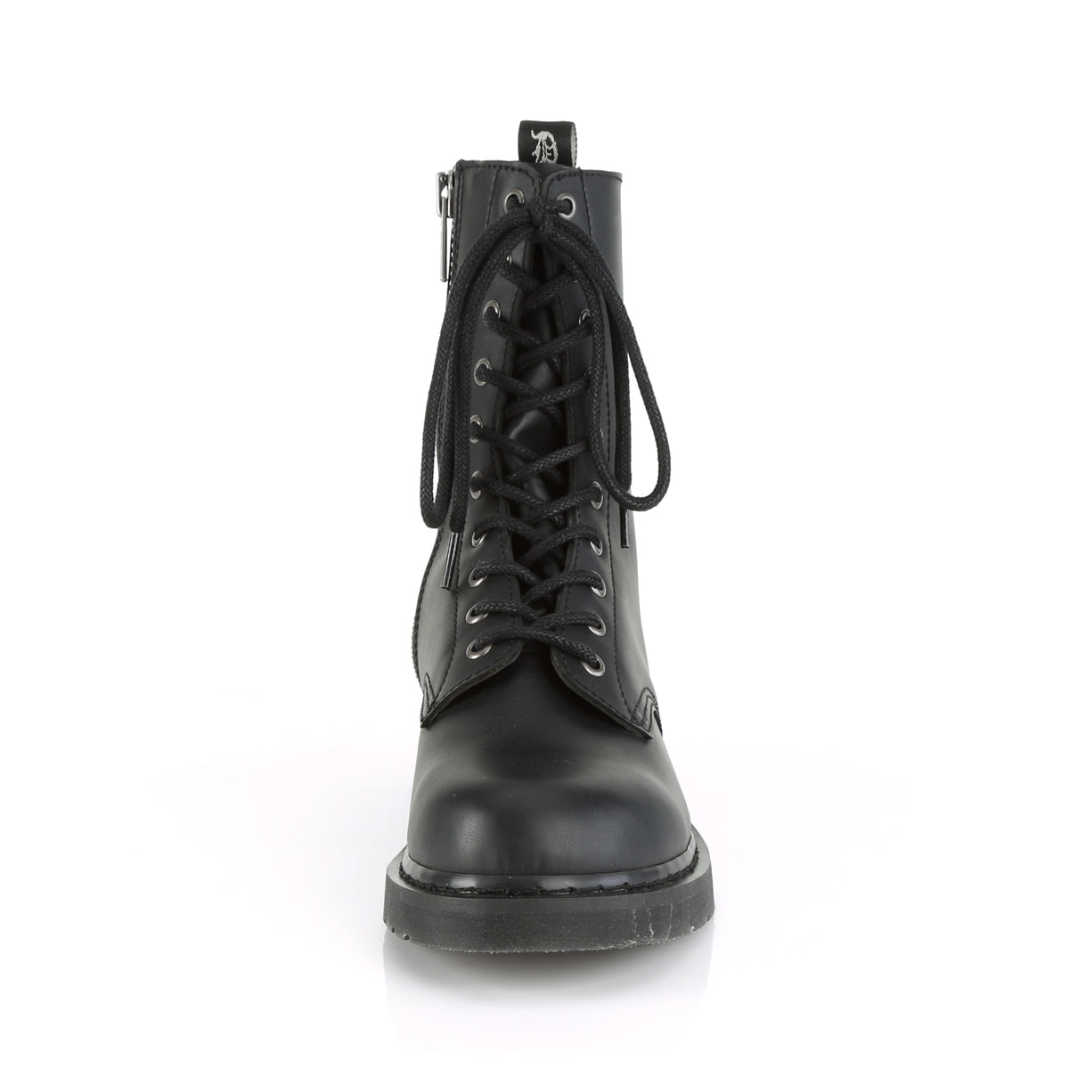 BOLT-200 Black Vegan Leather Mid-Calf Boot Demonia