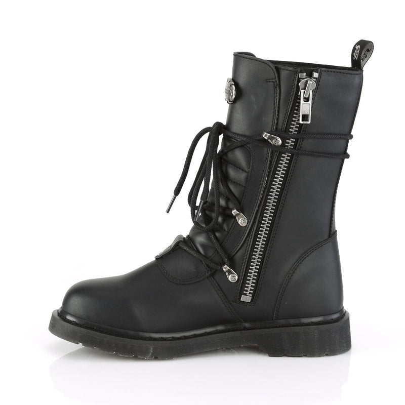 BOLT-265 Black Vegan Leather Mid-Calf Boot Demonia US Size (Unisex/Men's): 4