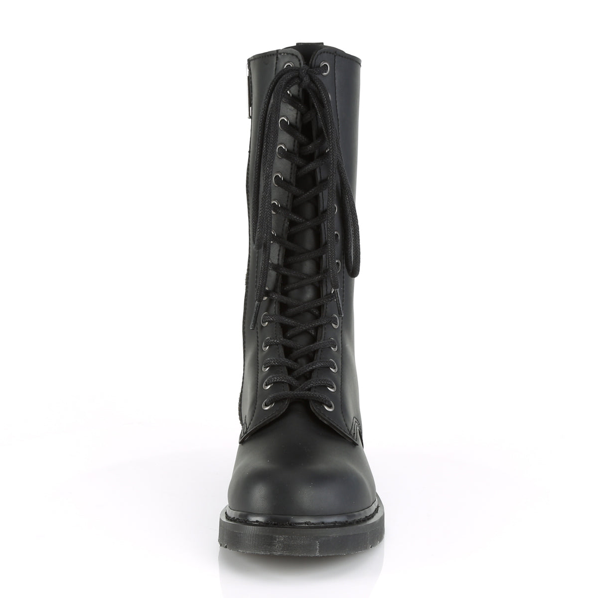BOLT-300 Black Vegan Leather Mid-Calf Boot Demonia