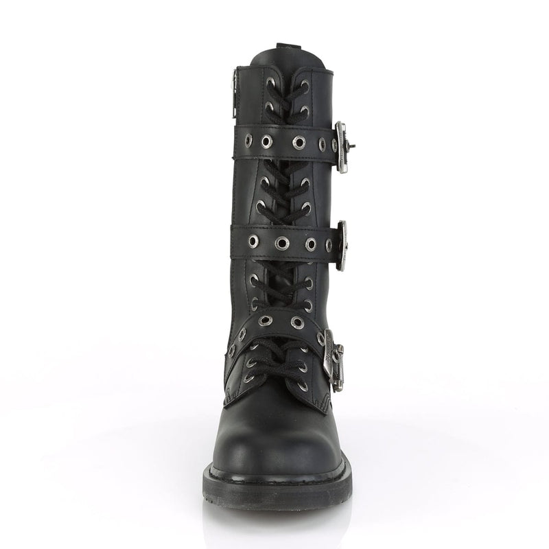BOLT-330 Black Vegan Leather Mid-Calf Boot Demonia US Size (Unisex/Men's): 4