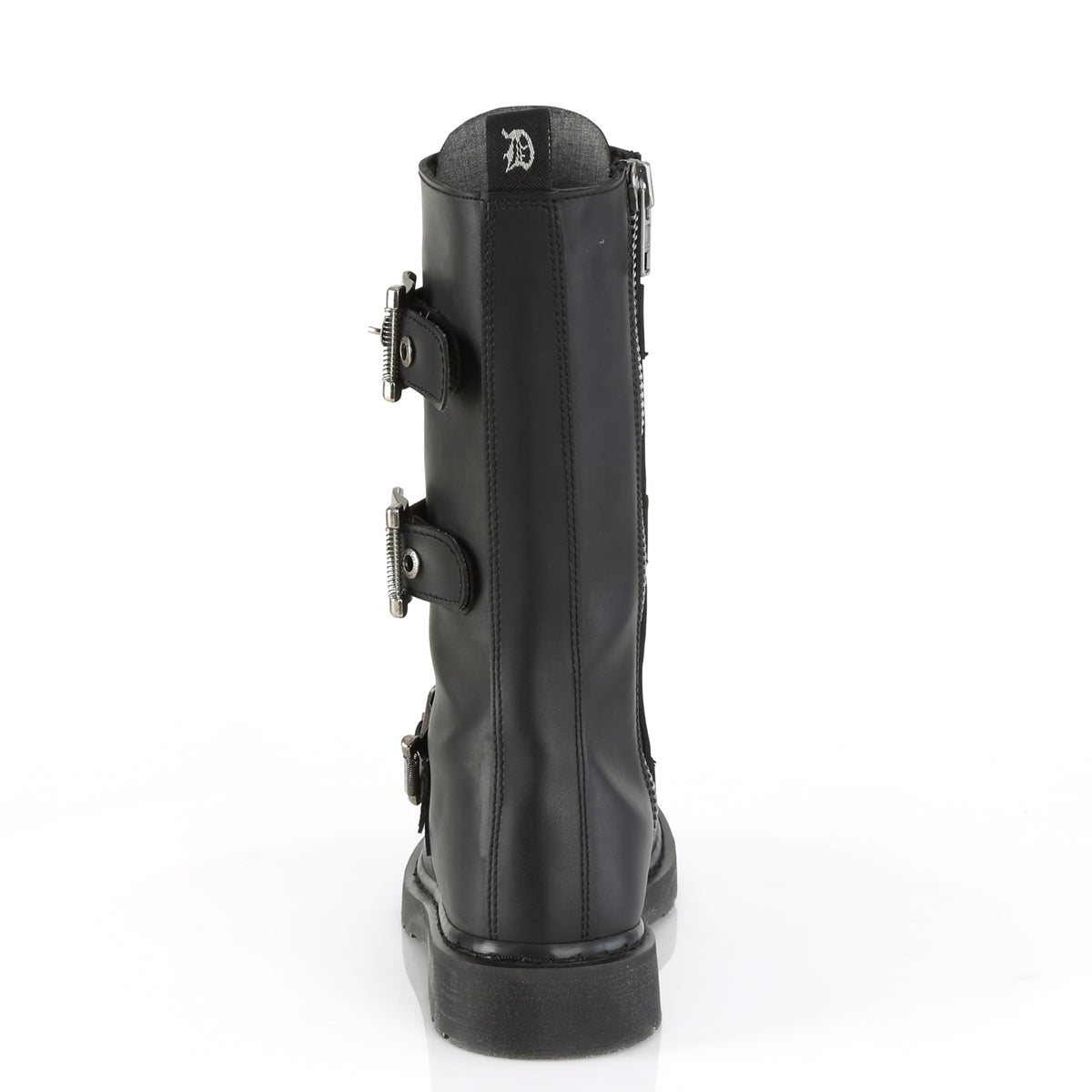 BOLT-330 Black Vegan Leather Mid-Calf Boot Demonia