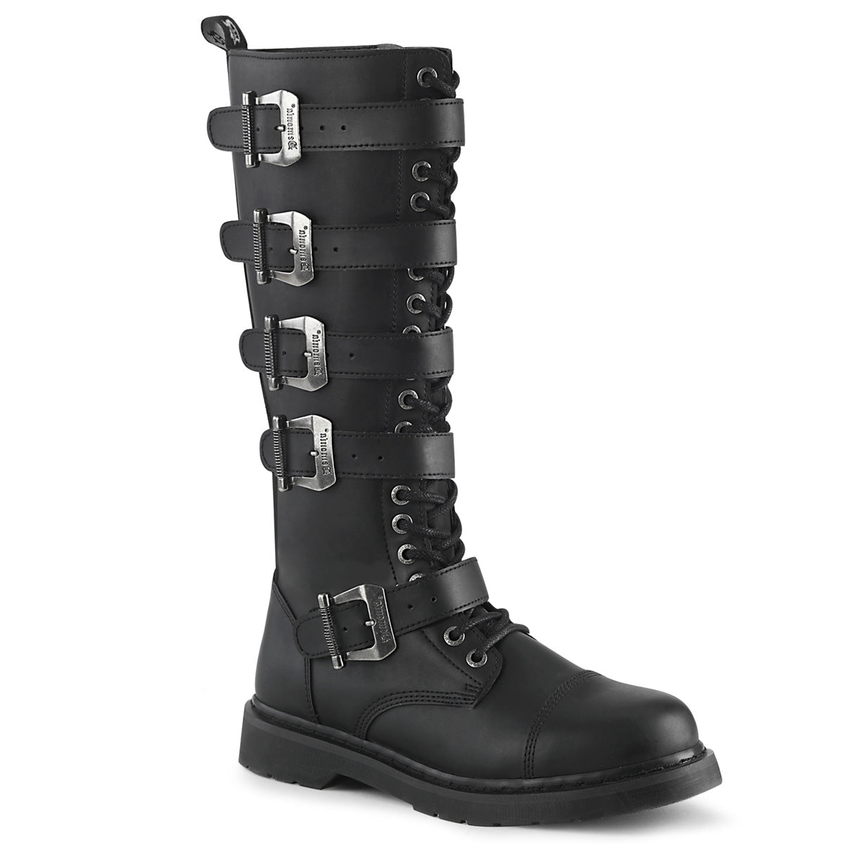 BOLT-425 Black Vegan Leather Combat Boot Demonia