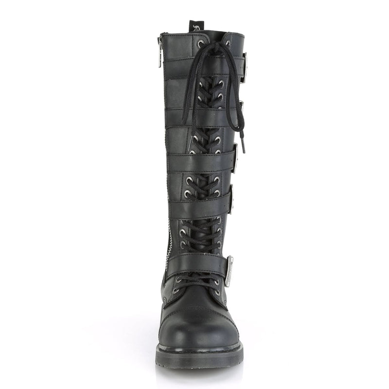 BOLT-425 Black Vegan Leather Combat Boot Demonia US Size (Unisex/Men's): 4