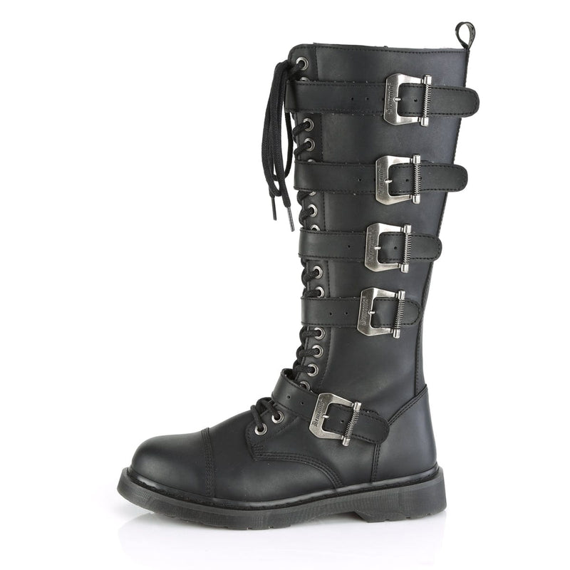 BOLT-425 Black Vegan Leather Combat Boot Demonia US Size (Unisex/Men's): 4