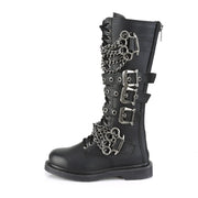 BOLT-450 Black Vegan Leather Combat Boot Demonia US Size (Unisex/Men's): 4
