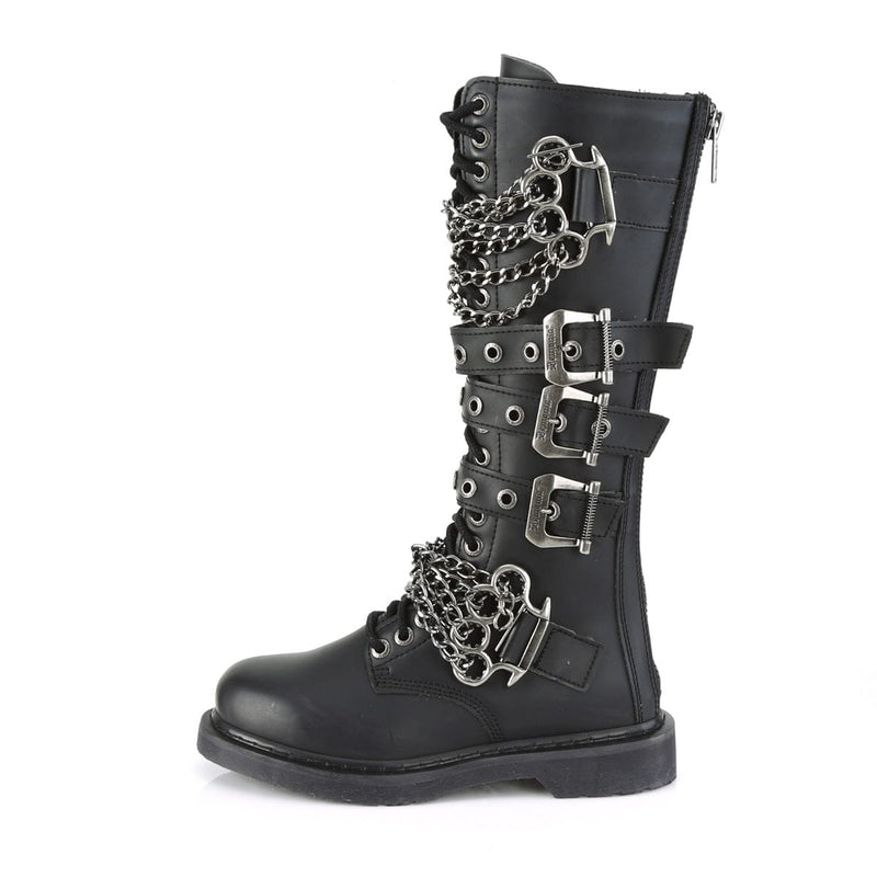 BOLT-450 Black Vegan Leather Combat Boot Demonia US Size (Unisex/Men's): 4