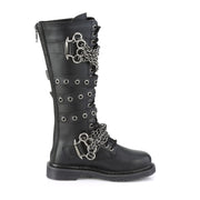 BOLT-450 Black Vegan Leather Combat Boot Demonia US Size (Unisex/Men's): 4