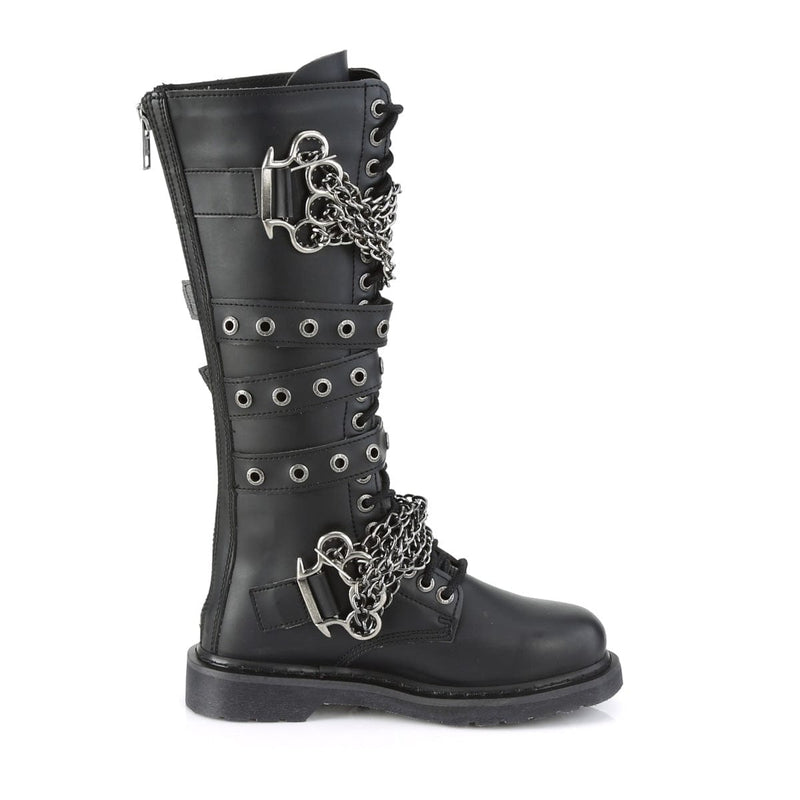 BOLT-450 Black Vegan Leather Combat Boot Demonia US Size (Unisex/Men's): 4