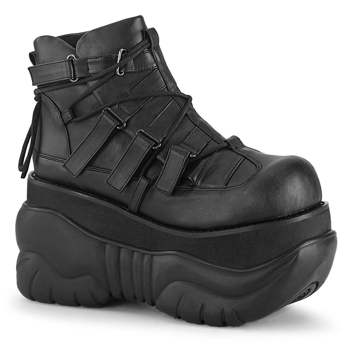 BOXER-13 Black Vegan Leather Ankle Boot Demonia