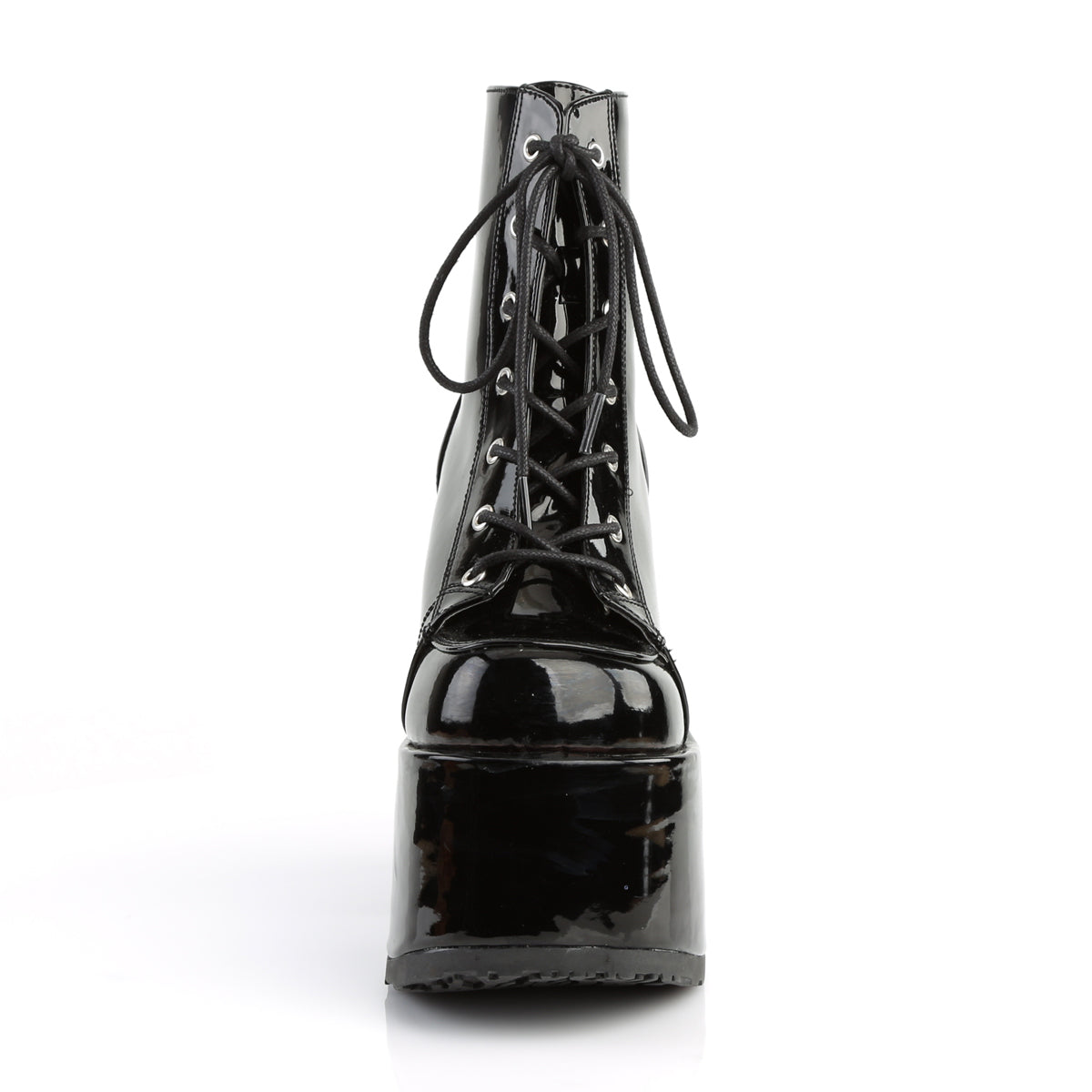 CAMEL-203 Black Patent Ankle Boot Demonia