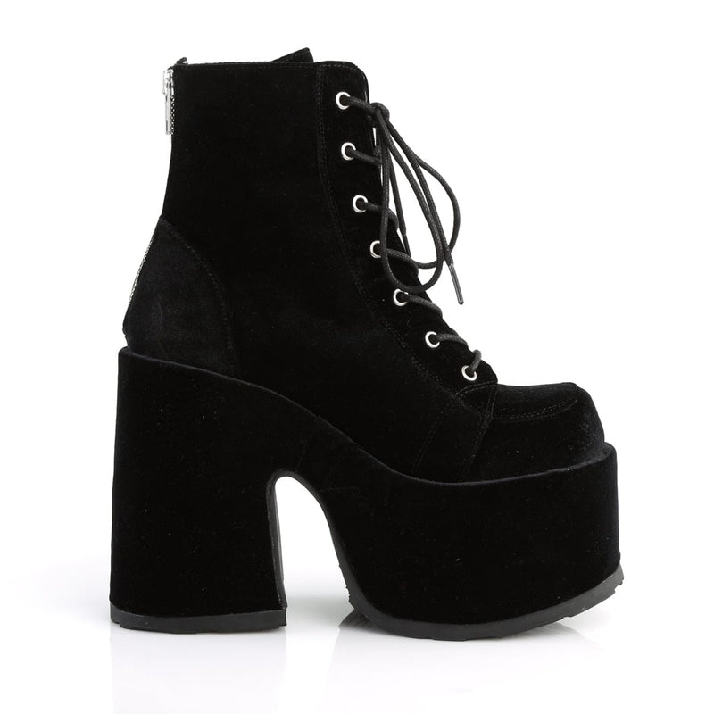 CAMEL-203 Black Velvet Ankle Boot Demonia US Size (Women's): 6